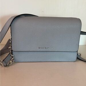 Michael Kors Gray Crossbody Bag with Chain Strap